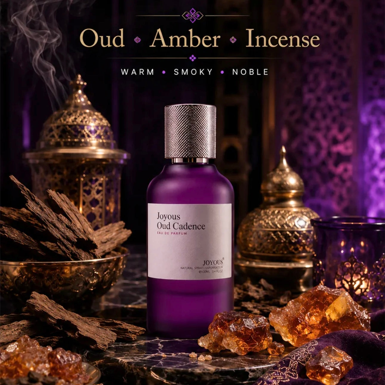 Oud Cadence EDP 100ml by Joyous | Inspired by Oud Cadenza Maison Crivelli | Rich Oriental Oud Amber Unisex Perfume