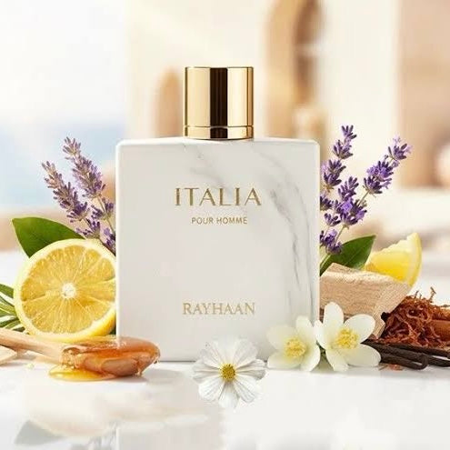 Italia EDP 100ml by Rayhaan | Lavender Honey Tobacco Vanilla Oriental Woody Perfume For Men