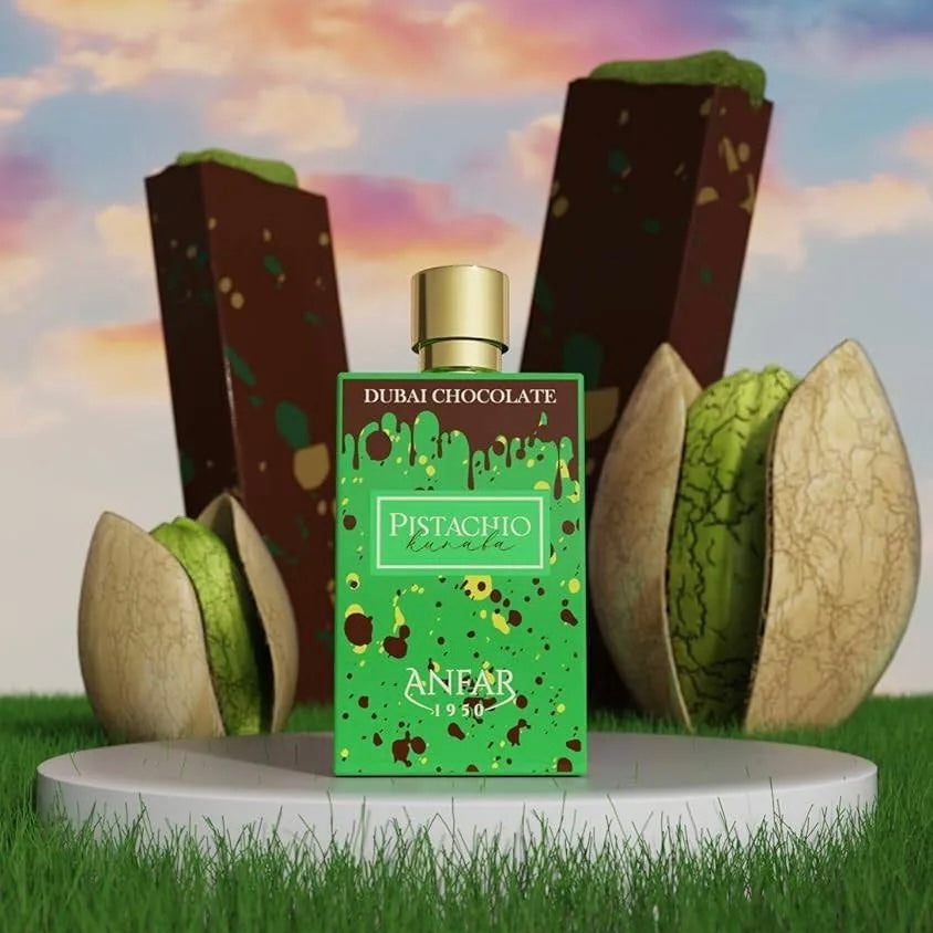 Anfar 1950 Dubai Chocolate Pistachio Kunafa 80ml EDP | Viral Gourmand Unisex Fragrance | Kayali Pistachio-Inspired Arabian Perfume | Buy Australia