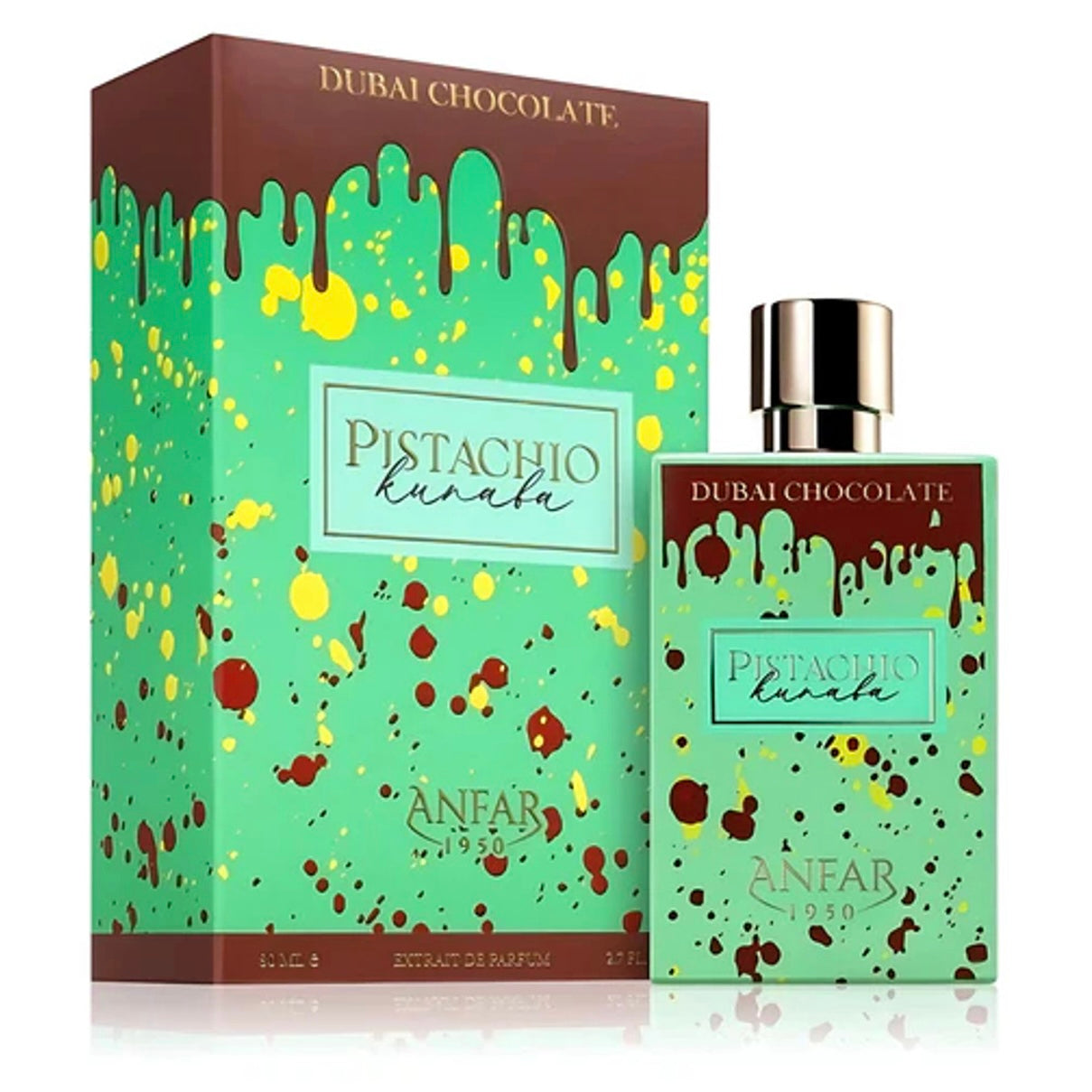 Anfar 1950 Dubai Chocolate Pistachio Kunafa 80ml EDP | Viral Gourmand Unisex Fragrance | Kayali Pistachio-Inspired Arabian Perfume | Buy Australia