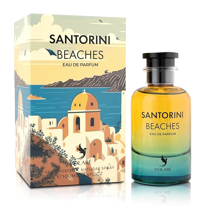Santorini Beaches unisex fragrance packaging - fresh citrus aquatic scent Dubai