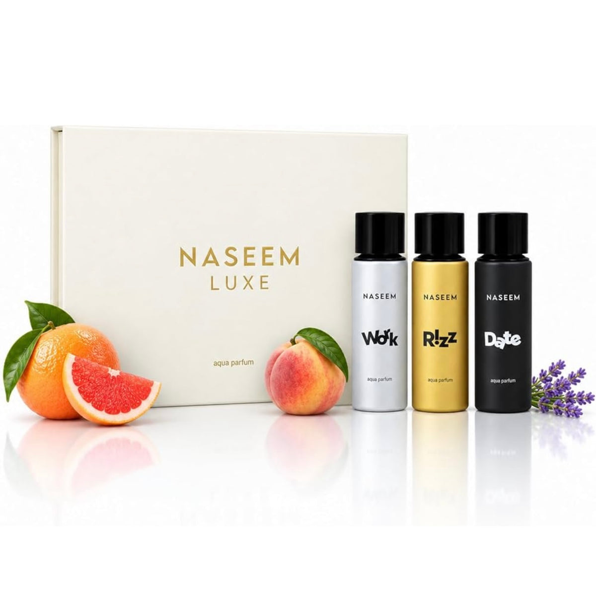 LUXE Collection Gift Set (Alcohol Free) 3 x 30ML Work, Rizz and Date Aqua Perfumes By Naseem