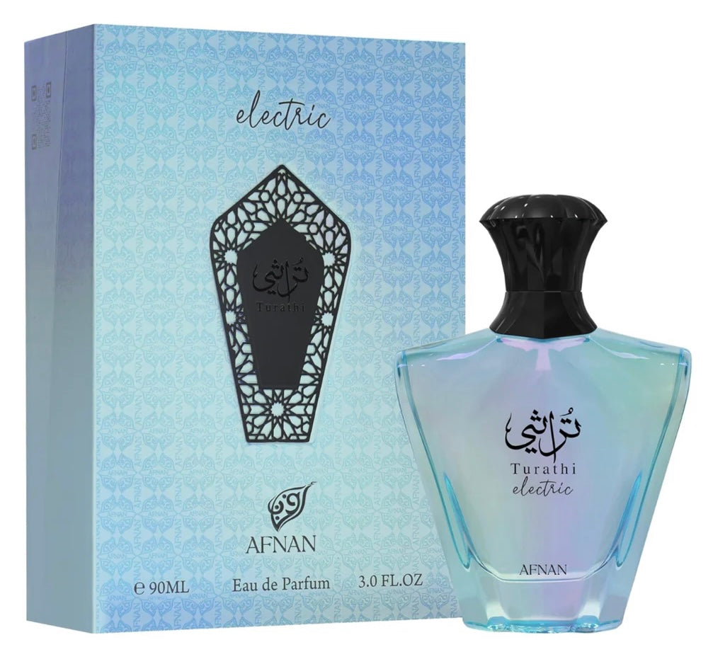 Turathi Electric (Unisex) 90ml EDP By AfnanTurathi Electric EDP 90ml by Afnan | Citrus Pear Orange Blossom Vanilla Musk Unisex Perfume