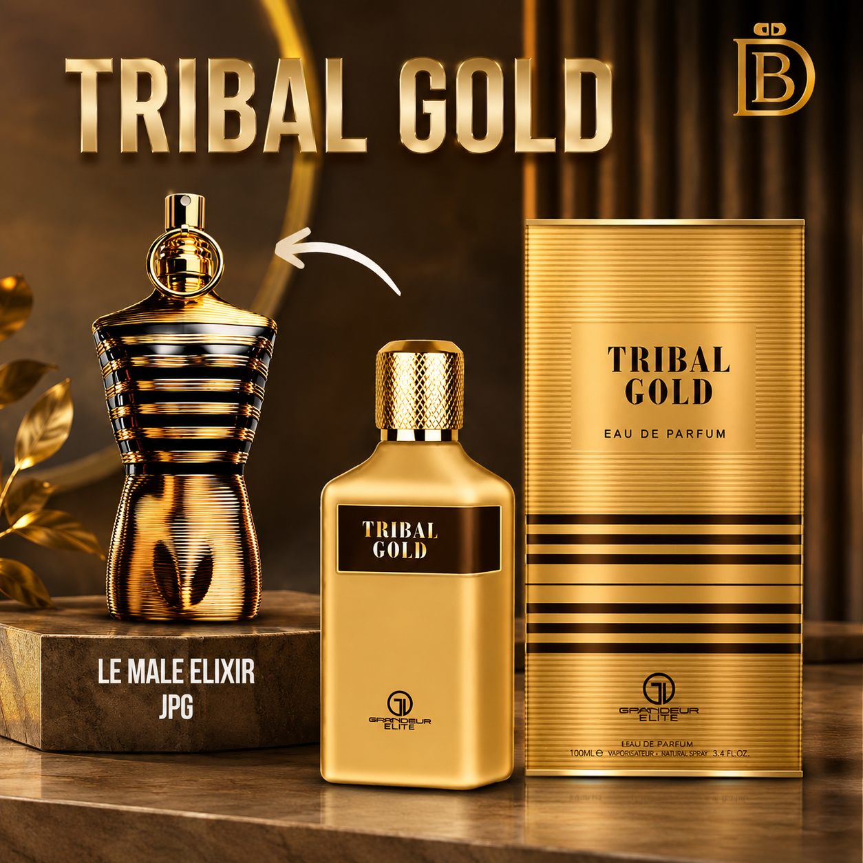 Tribal Gold EDP 100ml by Grandeur Elite | Inspired by JPG Le Male Elixir