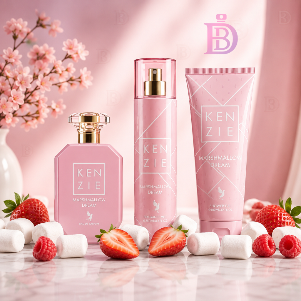 Kenzie Marshmallow Dream Gift Set | 3 in 1 | 100ml Eau de Parfum, a 250ml Fragrance Mist, and a 240ml Shower Gel