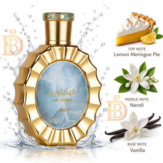 Victoria EDP 100ml by Lattafa | Lemon Meringue Pie Neroli Vanilla Gourmand Unisex Perfume