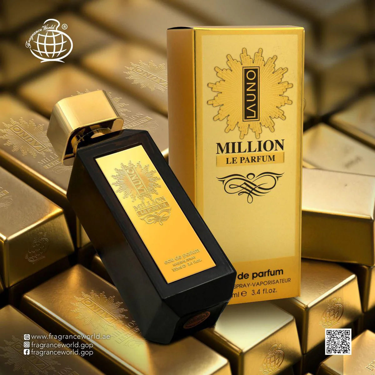 La Uno Million Le Parfum EDP 100ML By Fragrance World | Inspired By PR ONE MILLION PARFUM