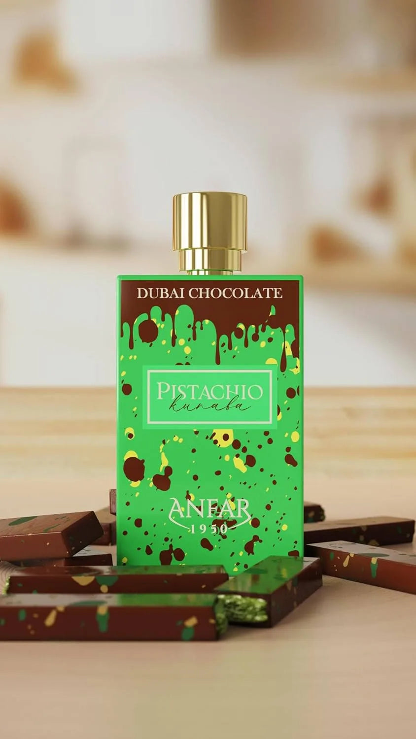 Anfar 1950 Dubai Chocolate Pistachio Kunafa 80ml EDP | Viral Gourmand Unisex Fragrance | Kayali Pistachio-Inspired Arabian Perfume | Buy Australia
