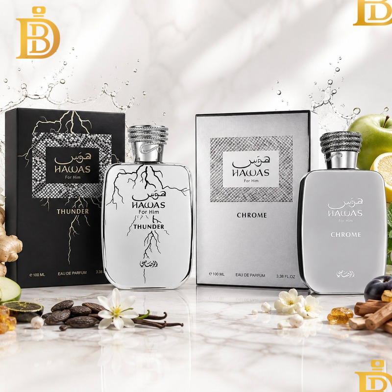 Hawas Thunder & Hawas Chrome ( 2 x 100ml ) EDP By Rasasi