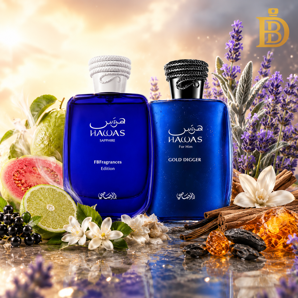 Hawas Gold Digger & Hawas Sapphire ( 2 x 100ml ) EDP By Rasasi