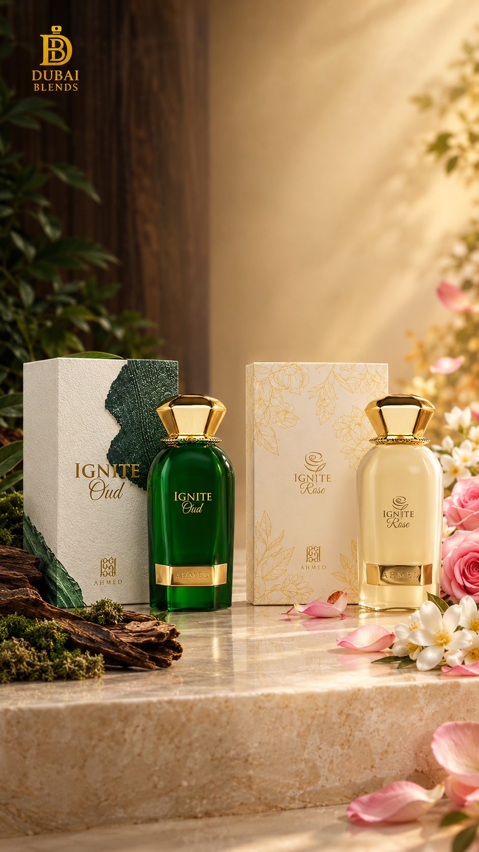 Ignite Oud & Ignite Rose Bundle EDP (2 x 60ml) by Ahmed Al Maghribi